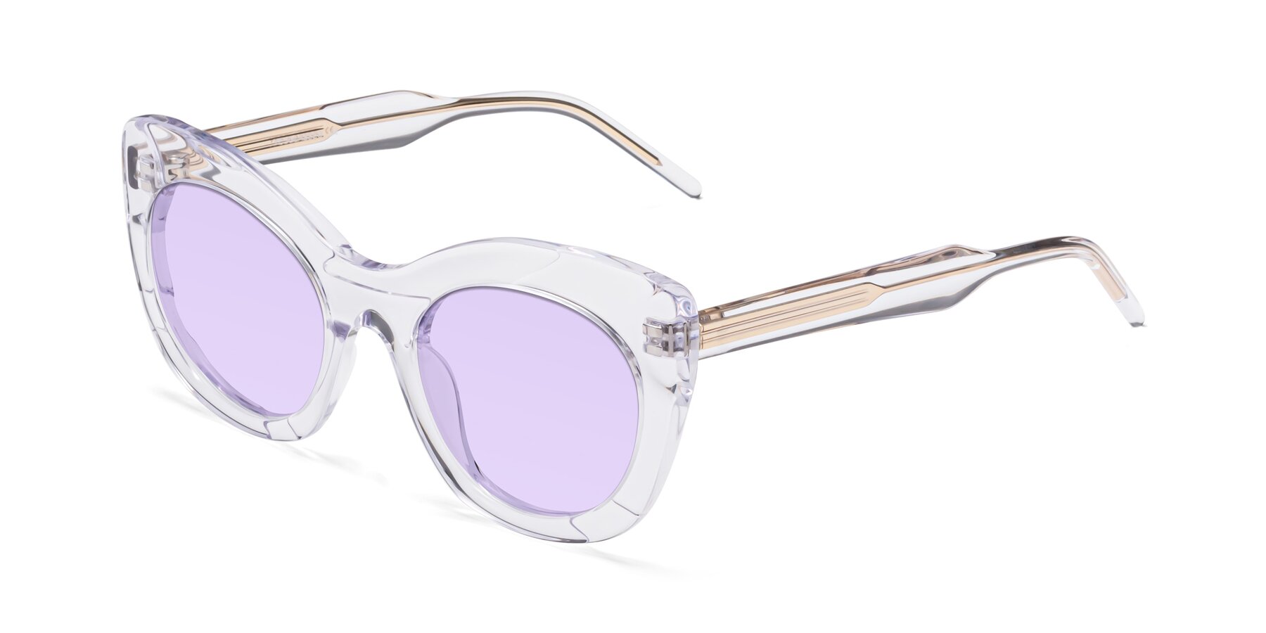 Angle of 1547 in Clear with Light Purple Tinted Lenses