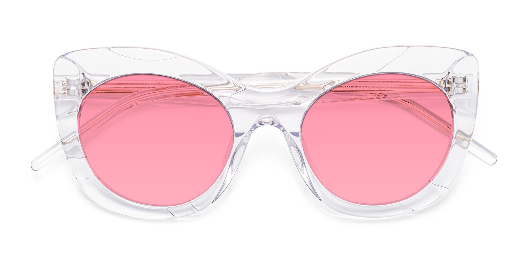 Folded Front of 1547 in Clear with Pink Tinted Lenses