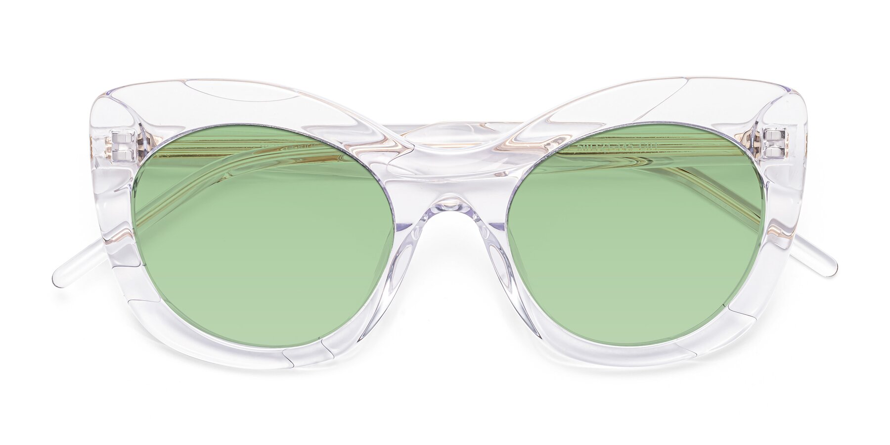 Folded Front of 1547 in Clear with Medium Green Tinted Lenses