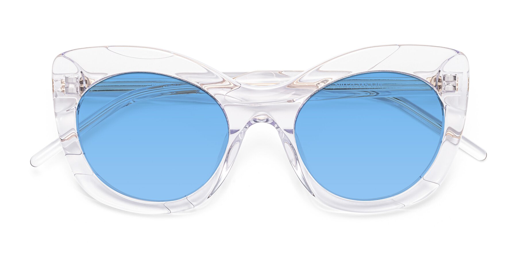 Folded Front of 1547 in Clear with Medium Blue Tinted Lenses