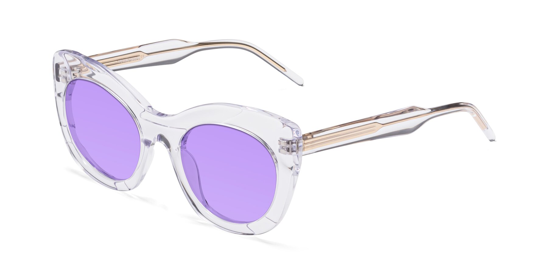 Angle of 1547 in Clear with Medium Purple Tinted Lenses