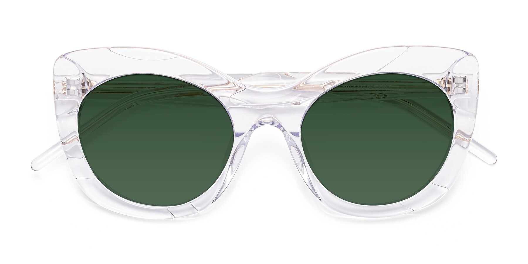 Folded Front of 1547 in Clear with Green Tinted Lenses