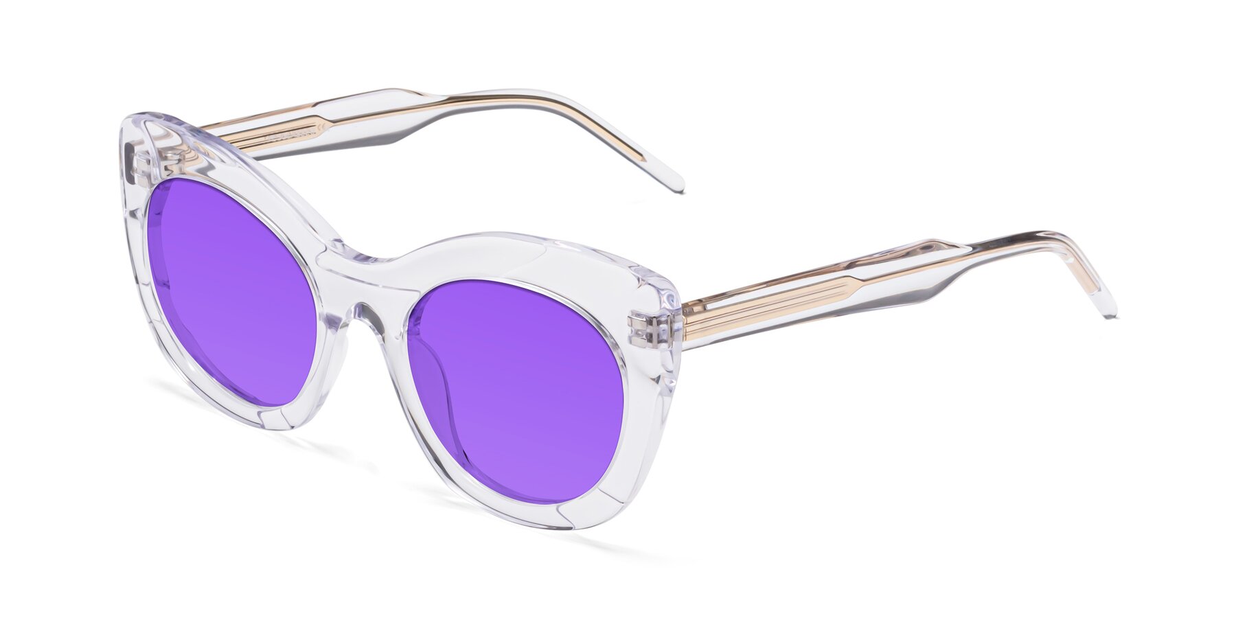 Angle of 1547 in Clear with Purple Tinted Lenses