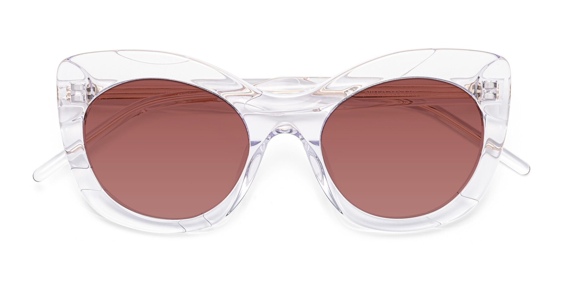 Folded Front of 1547 in Clear with Garnet Tinted Lenses