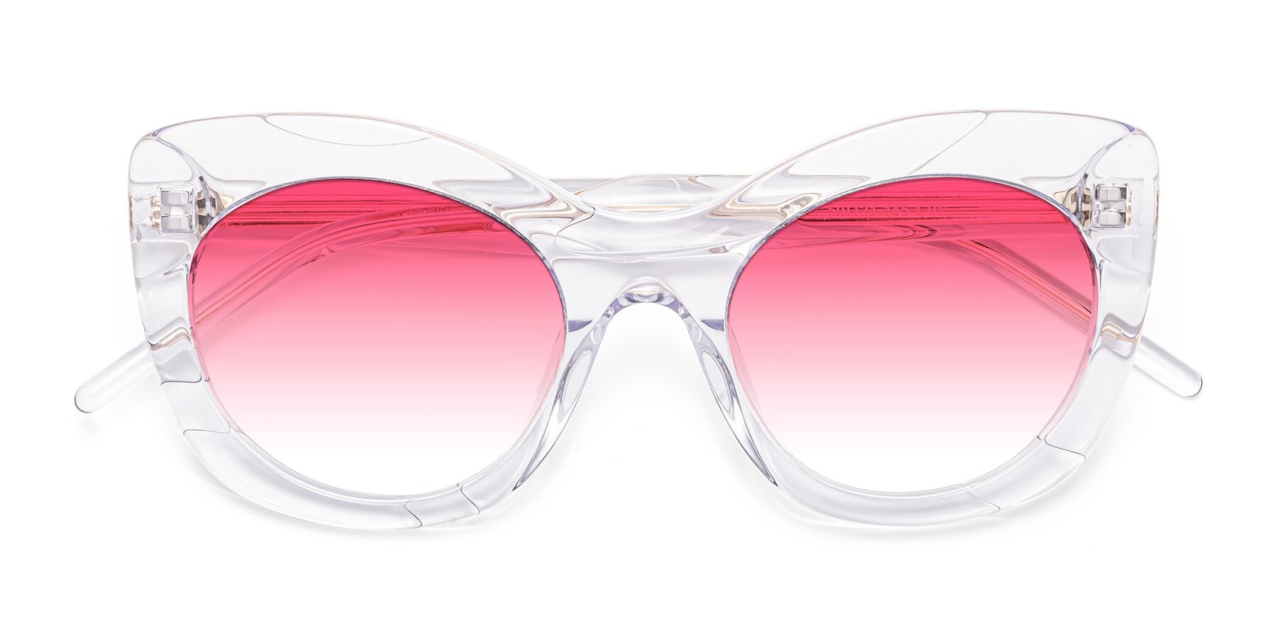 Folded Front of 1547 in Clear with Pink Gradient Lenses