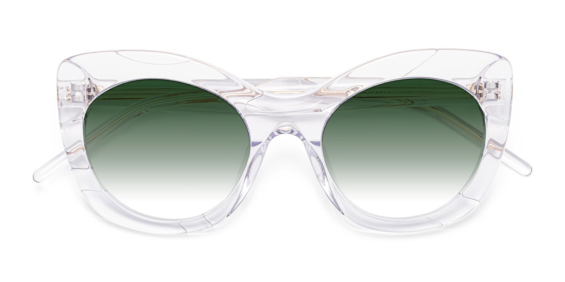 Folded Front of 1547 in Clear with Green Gradient Lenses