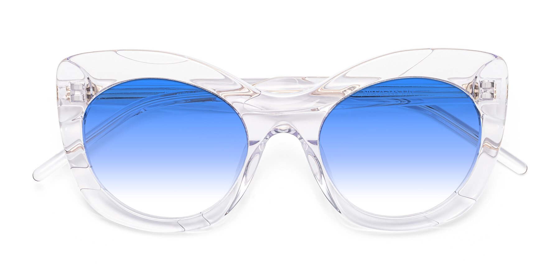 Folded Front of 1547 in Clear with Blue Gradient Lenses