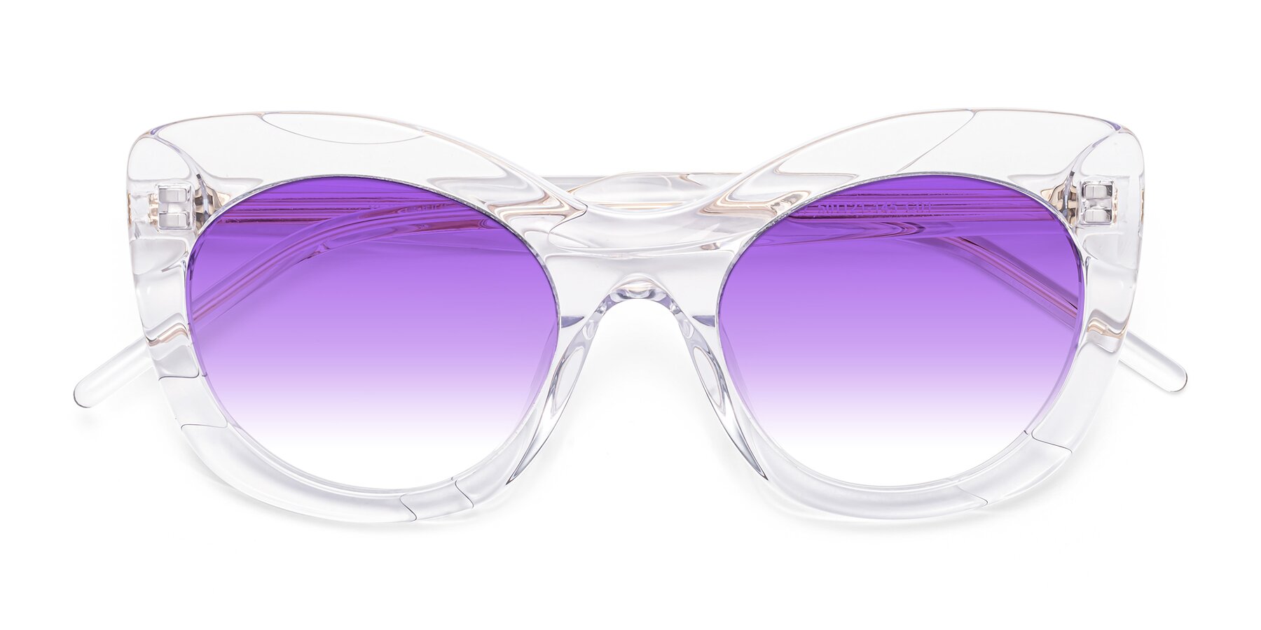Folded Front of 1547 in Clear with Purple Gradient Lenses