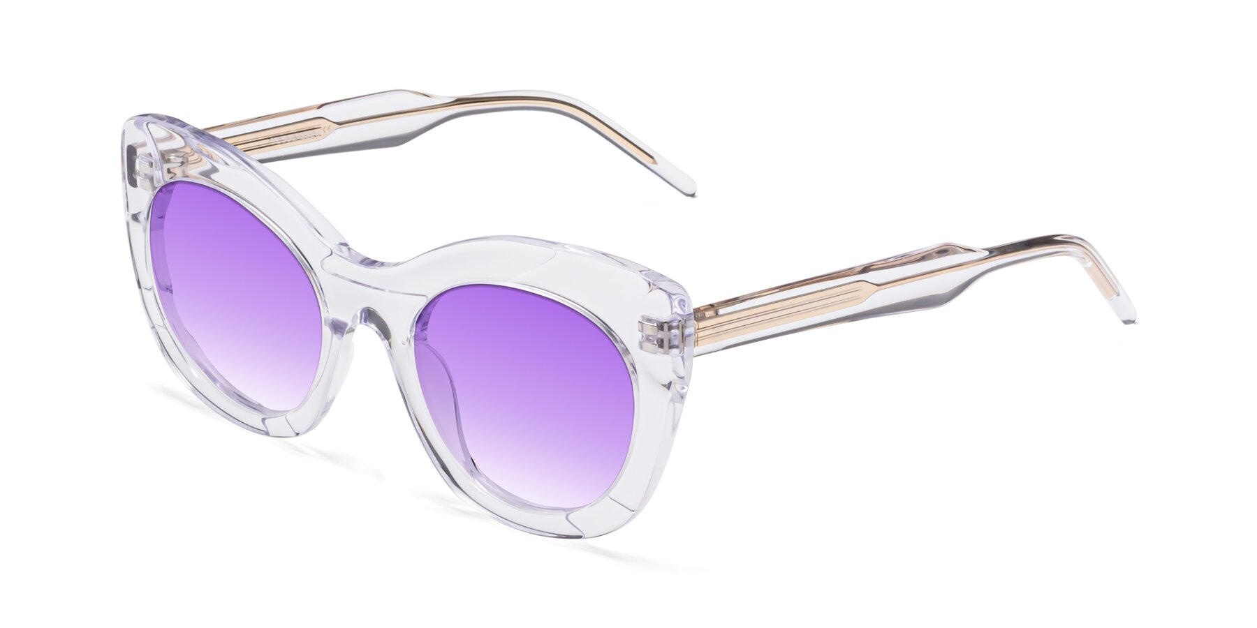 Angle of 1547 in Clear with Purple Gradient Lenses