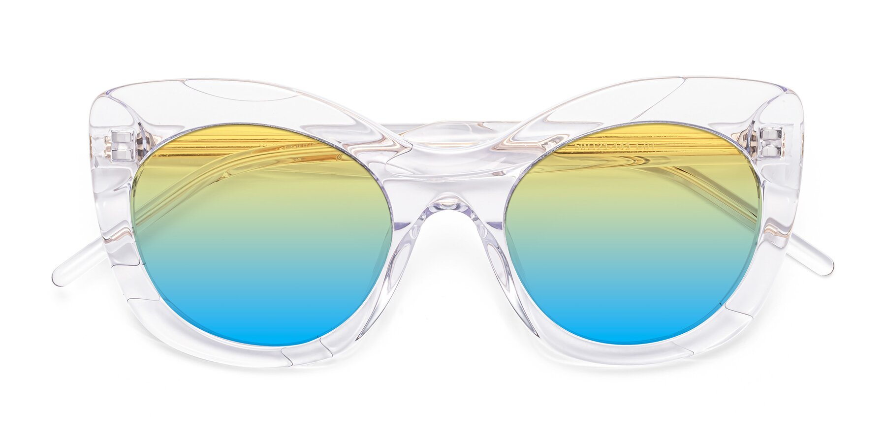 Folded Front of 1547 in Clear with Yellow / Blue Gradient Lenses