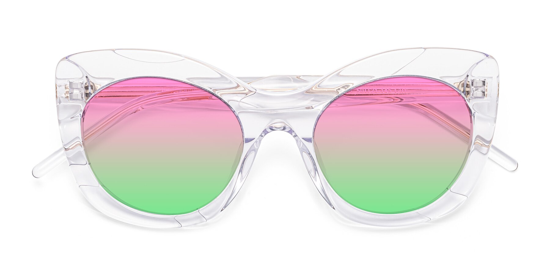 Folded Front of 1547 in Clear with Pink / Green Gradient Lenses