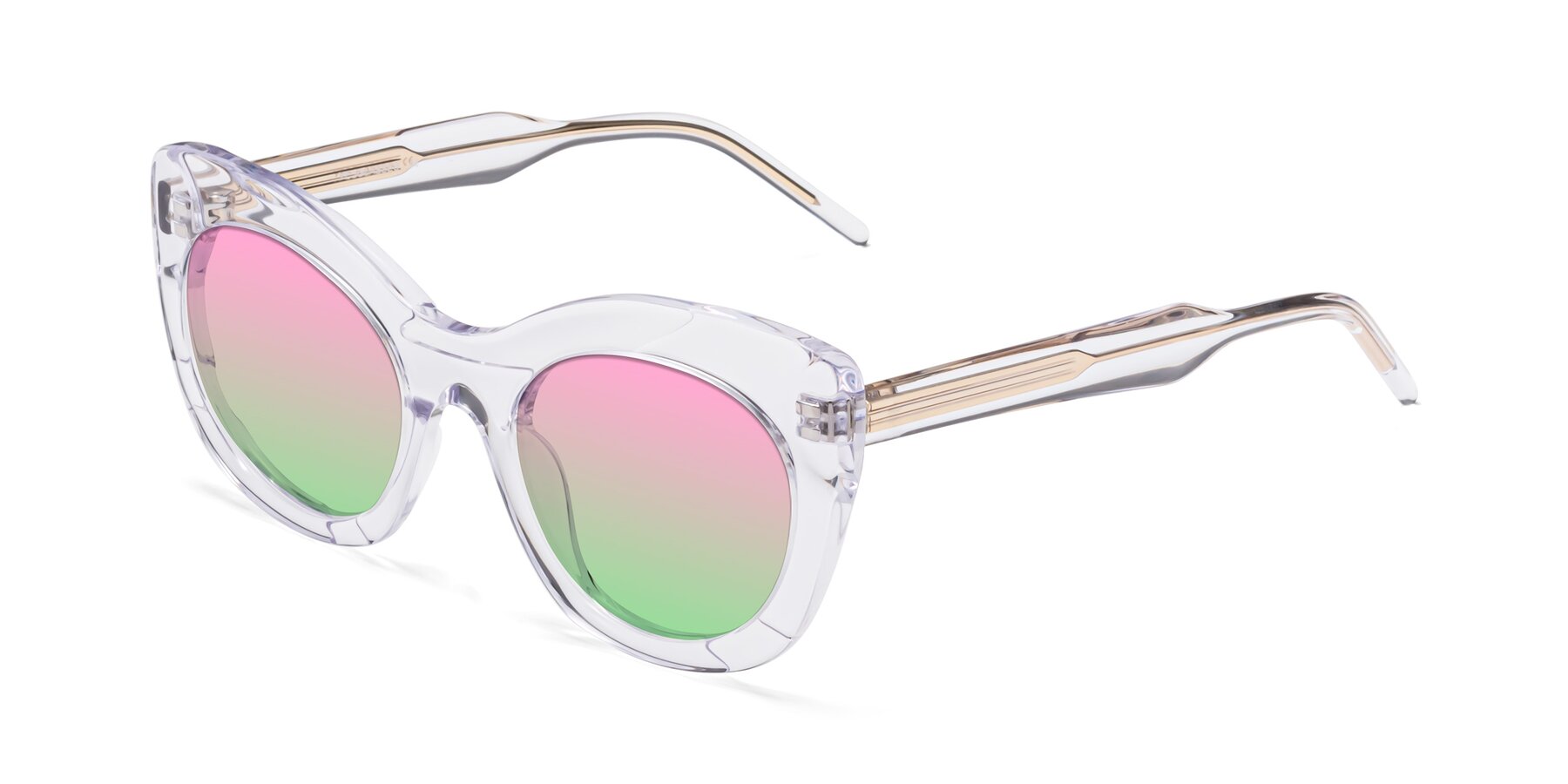 Angle of 1547 in Clear with Pink / Green Gradient Lenses