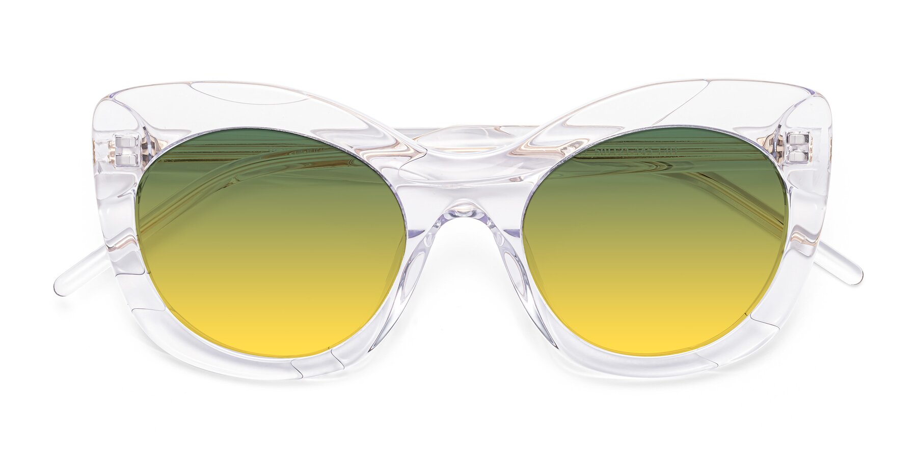 Folded Front of 1547 in Clear with Green / Yellow Gradient Lenses