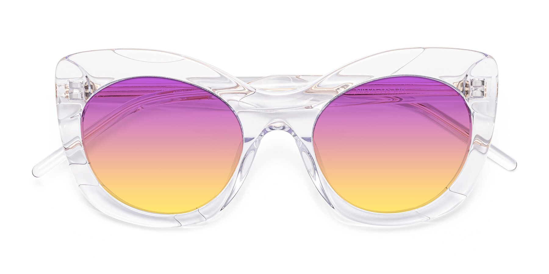 Folded Front of 1547 in Clear with Purple / Yellow Gradient Lenses