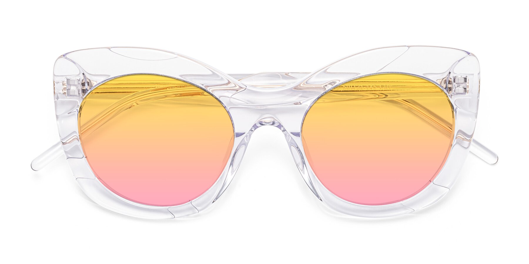 Folded Front of 1547 in Clear with Yellow / Pink Gradient Lenses