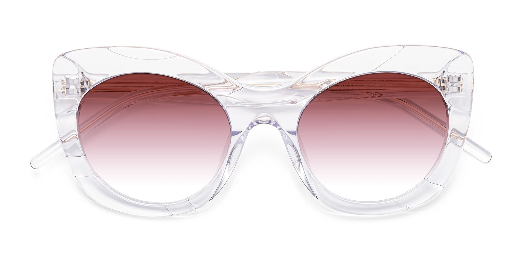 Folded Front of 1547 in Clear with Garnet Gradient Lenses