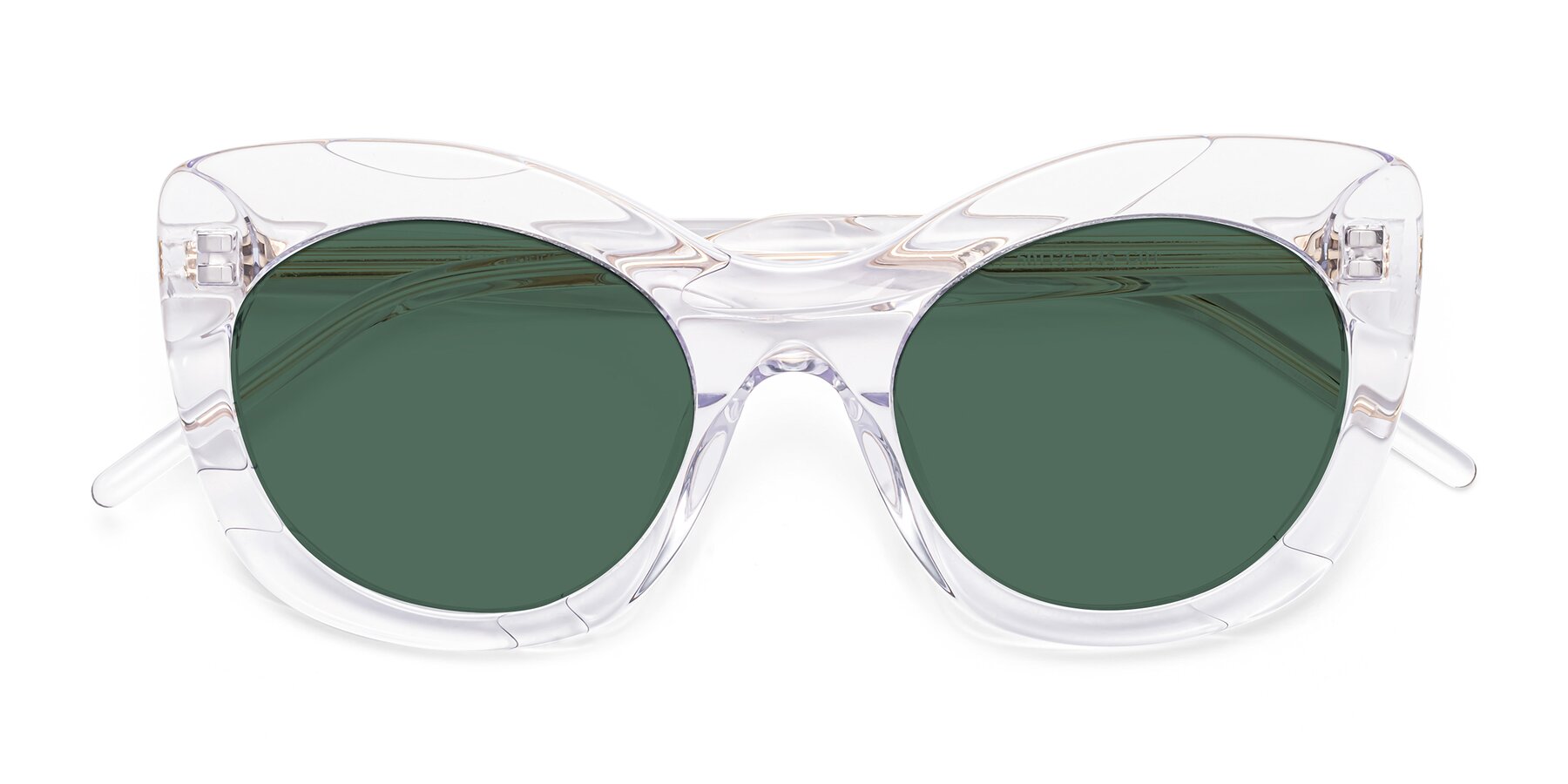 Folded Front of 1547 in Clear with Green Polarized Lenses