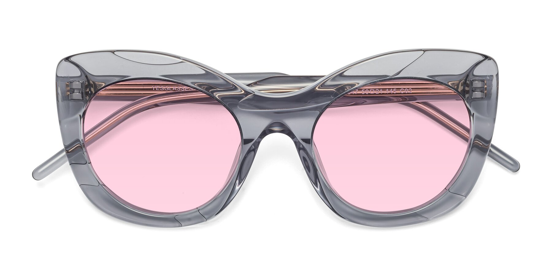 Folded Front of 1547 in Gray with Light Pink Tinted Lenses