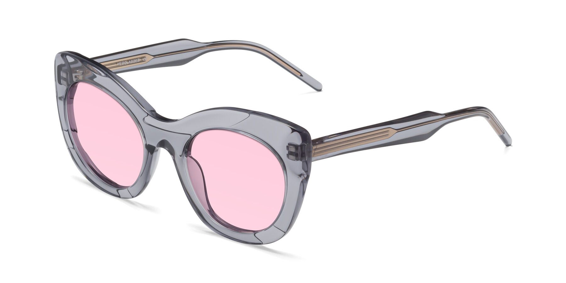 Angle of 1547 in Gray with Light Pink Tinted Lenses