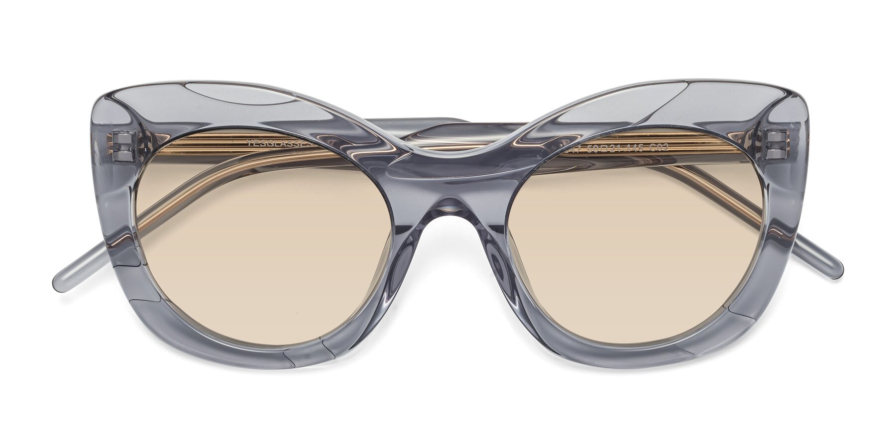Folded Front of 1547 in Gray with Light Brown Tinted Lenses