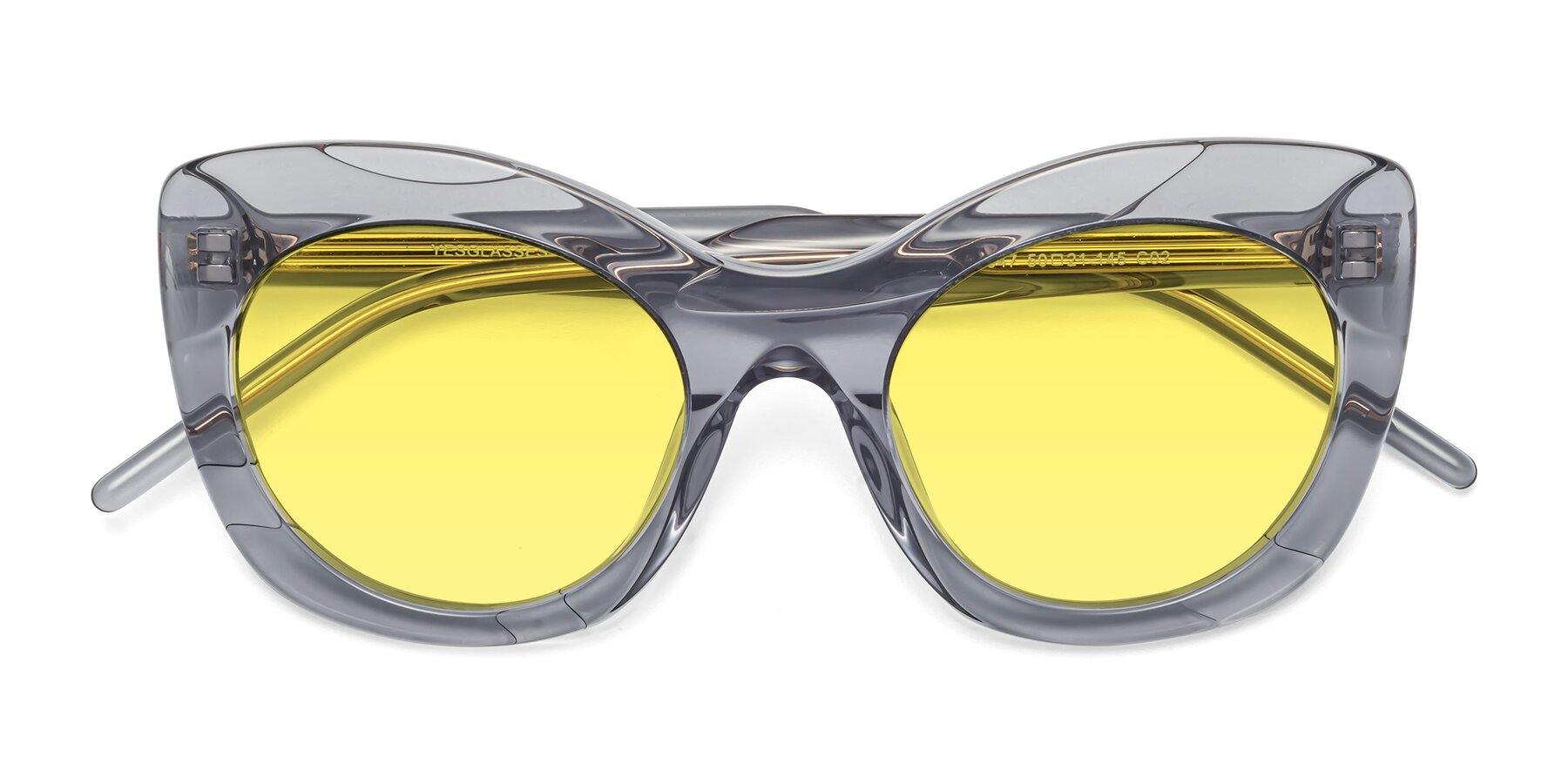 Folded Front of 1547 in Gray with Medium Yellow Tinted Lenses