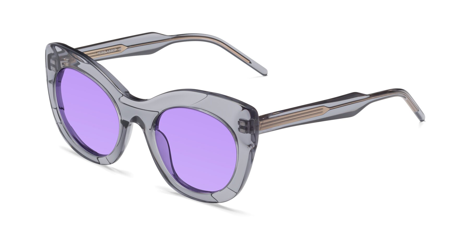Angle of 1547 in Gray with Medium Purple Tinted Lenses