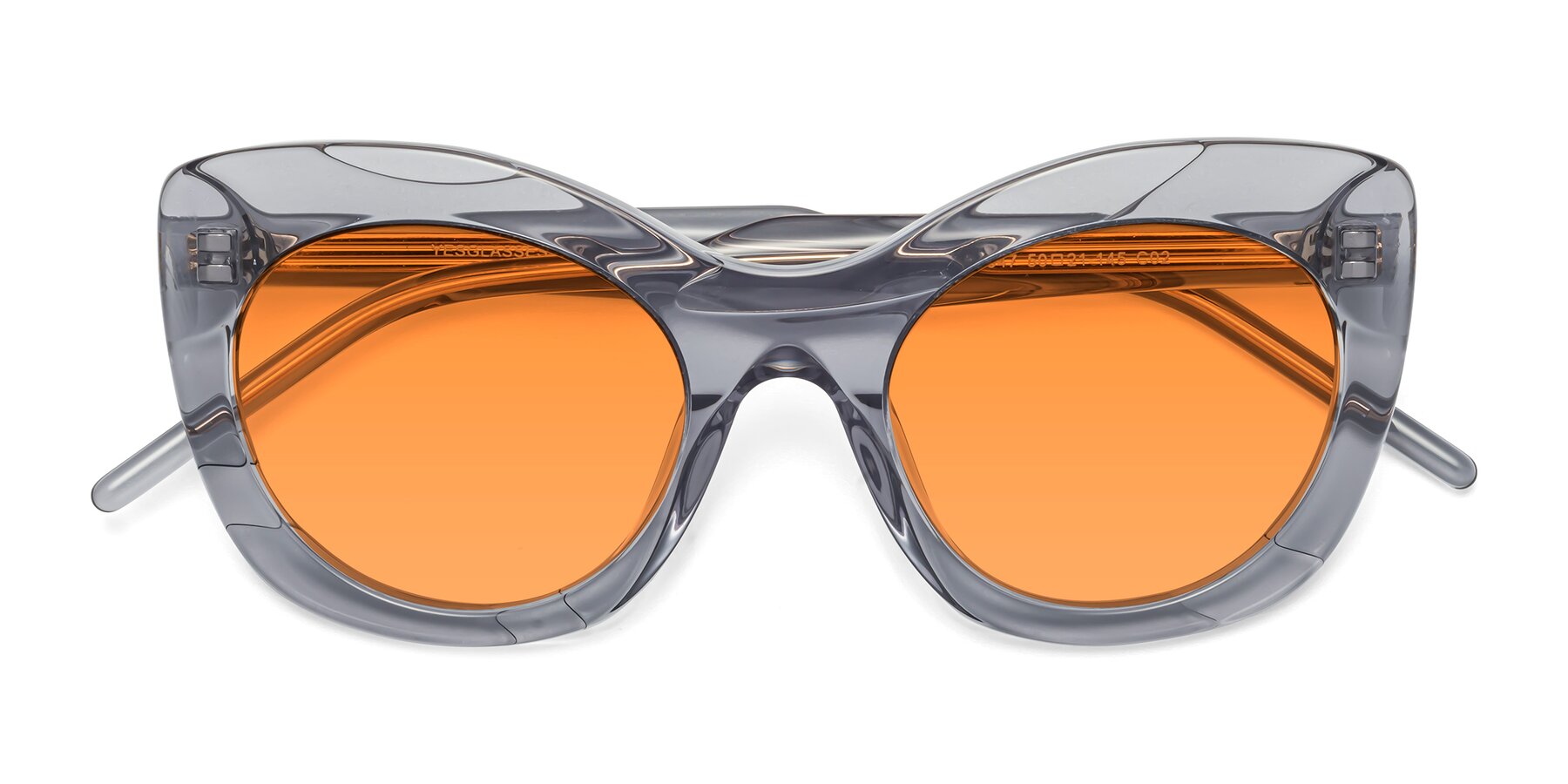 Folded Front of 1547 in Gray with Orange Tinted Lenses