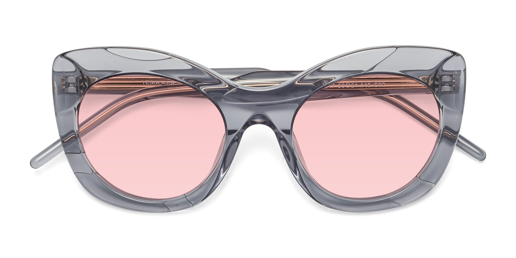 Folded Front of 1547 in Gray with Light Garnet Tinted Lenses