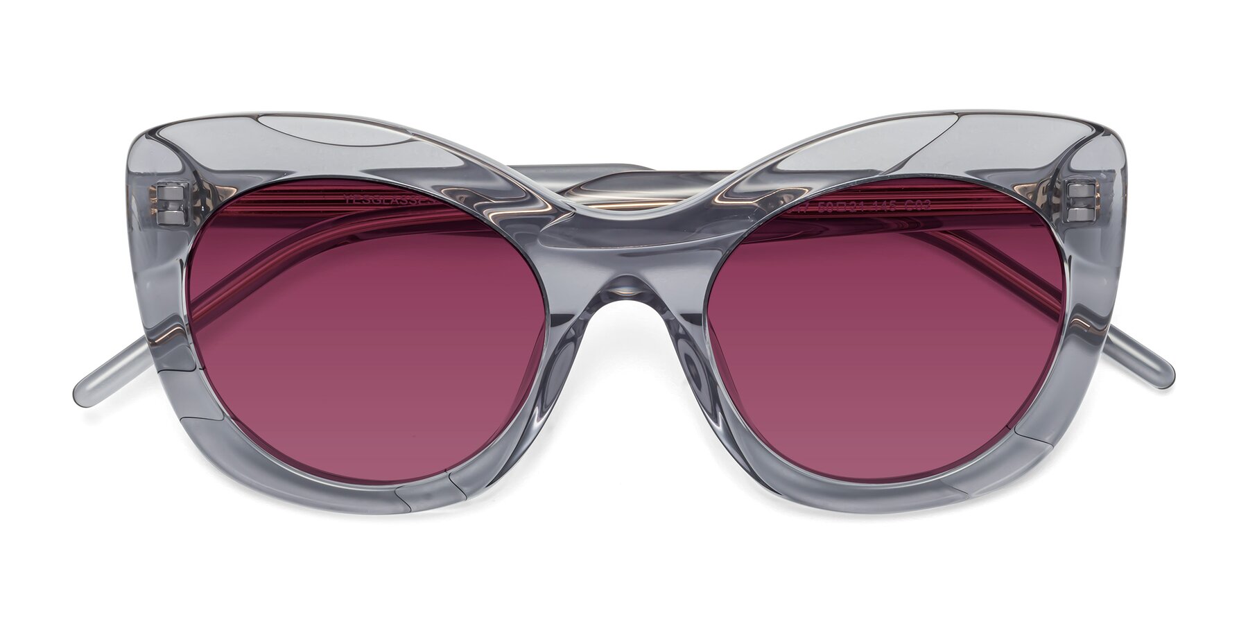 Folded Front of 1547 in Gray with Wine Tinted Lenses