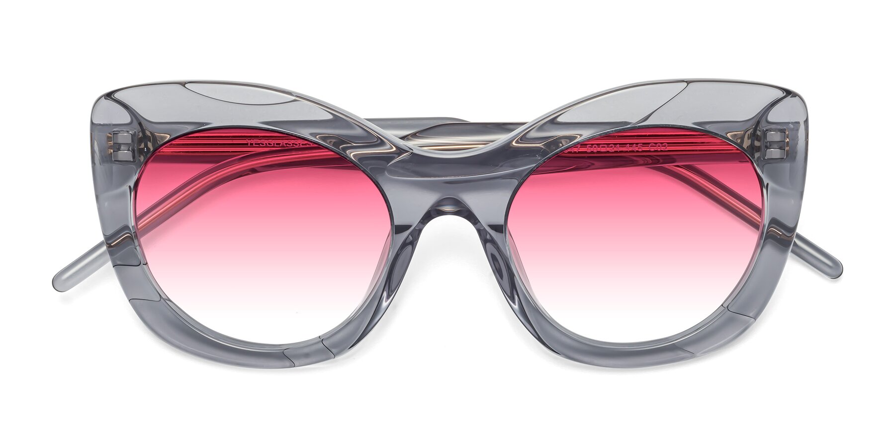Folded Front of 1547 in Gray with Pink Gradient Lenses