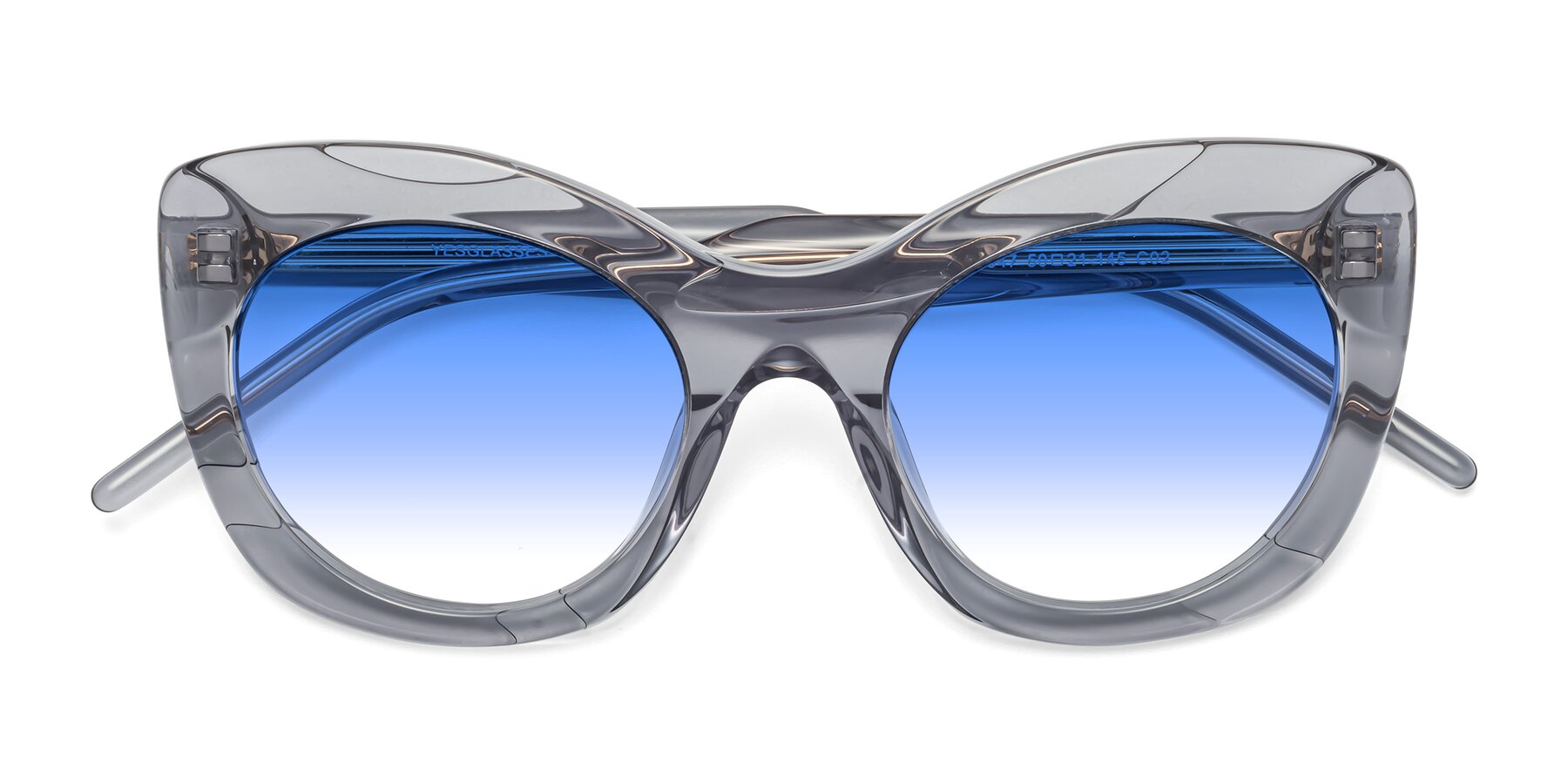 Folded Front of 1547 in Gray with Blue Gradient Lenses