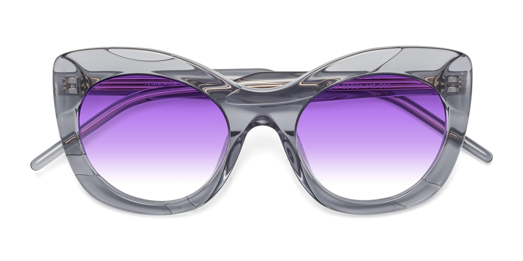 Folded Front of 1547 in Gray with Purple Gradient Lenses