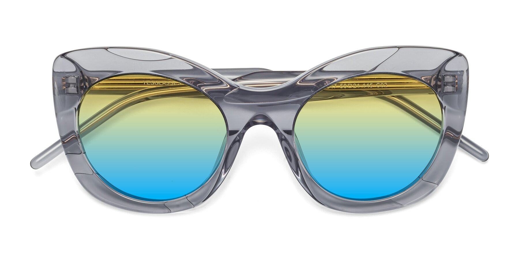 Folded Front of 1547 in Gray with Yellow / Blue Gradient Lenses