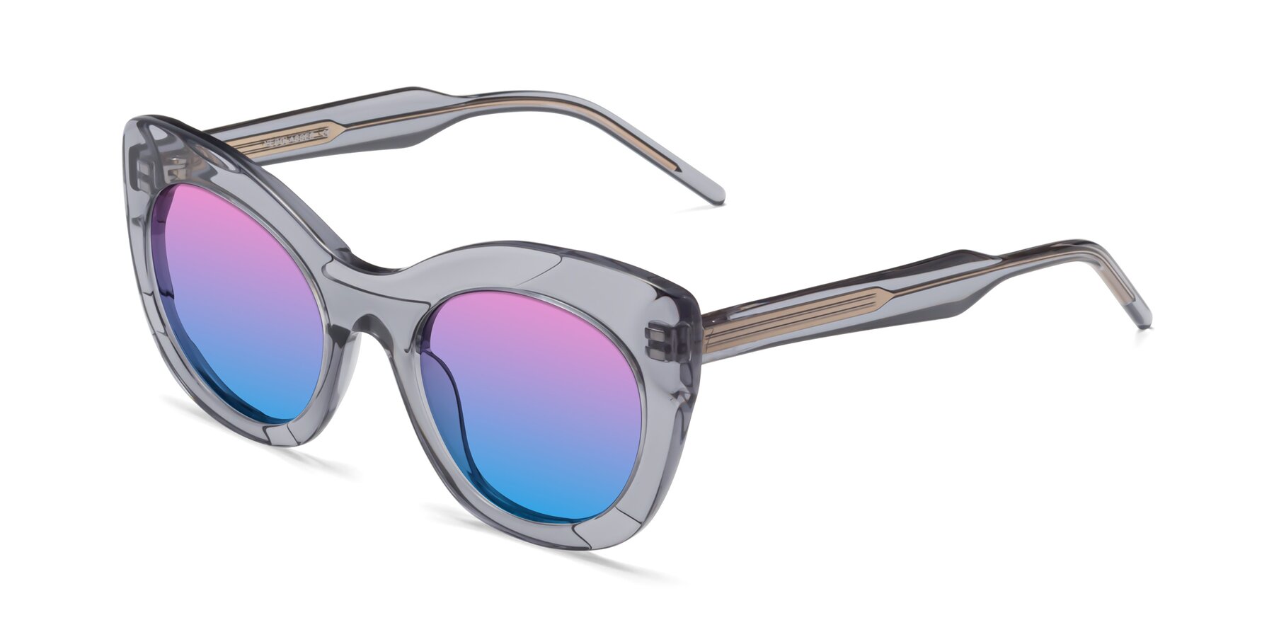 Angle of 1547 in Gray with Pink / Blue Gradient Lenses