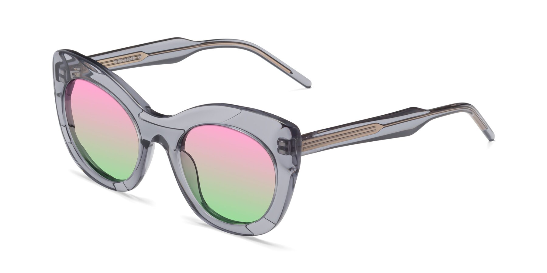 Angle of 1547 in Gray with Pink / Green Gradient Lenses
