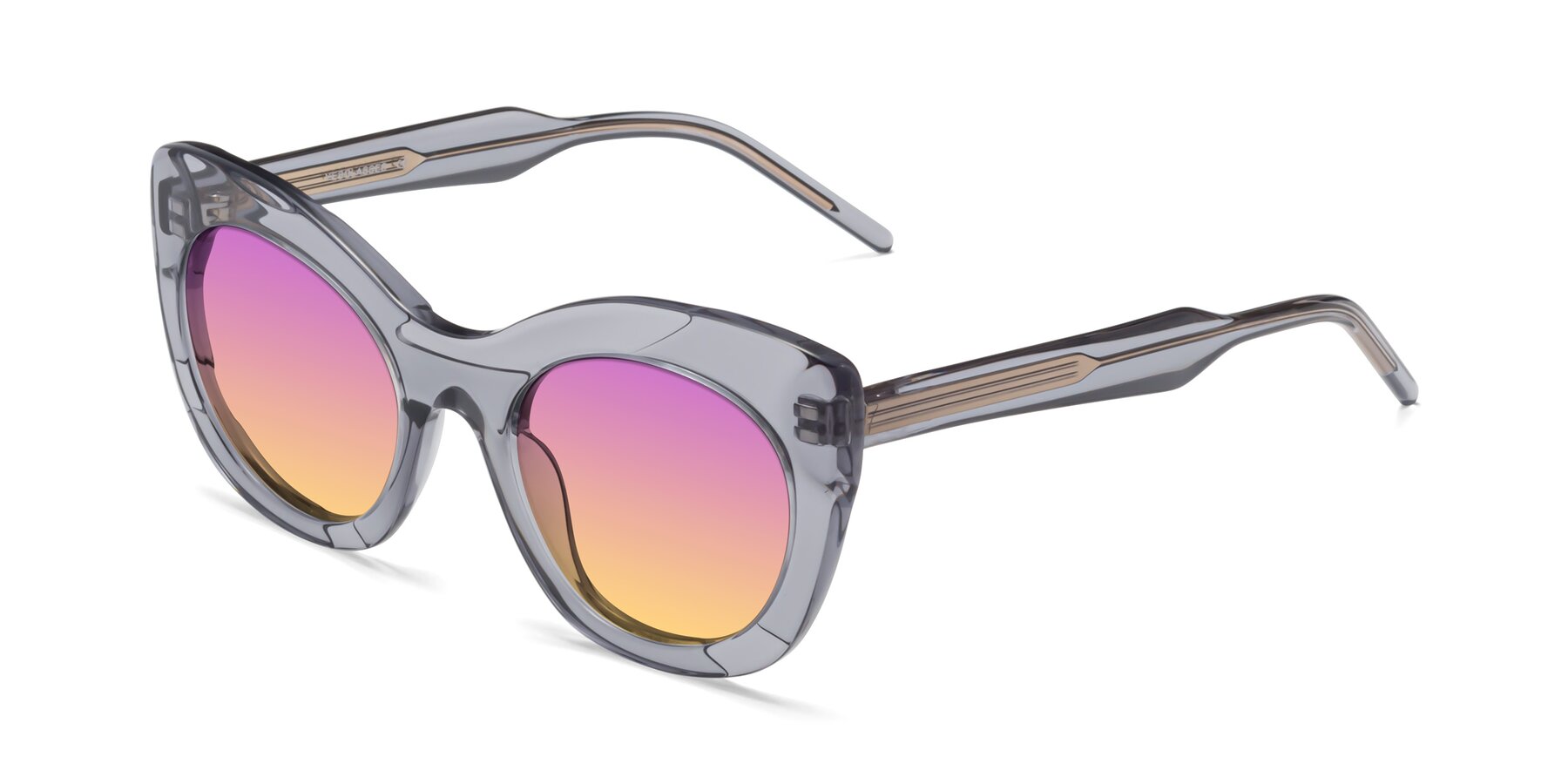 Angle of 1547 in Gray with Purple / Yellow Gradient Lenses