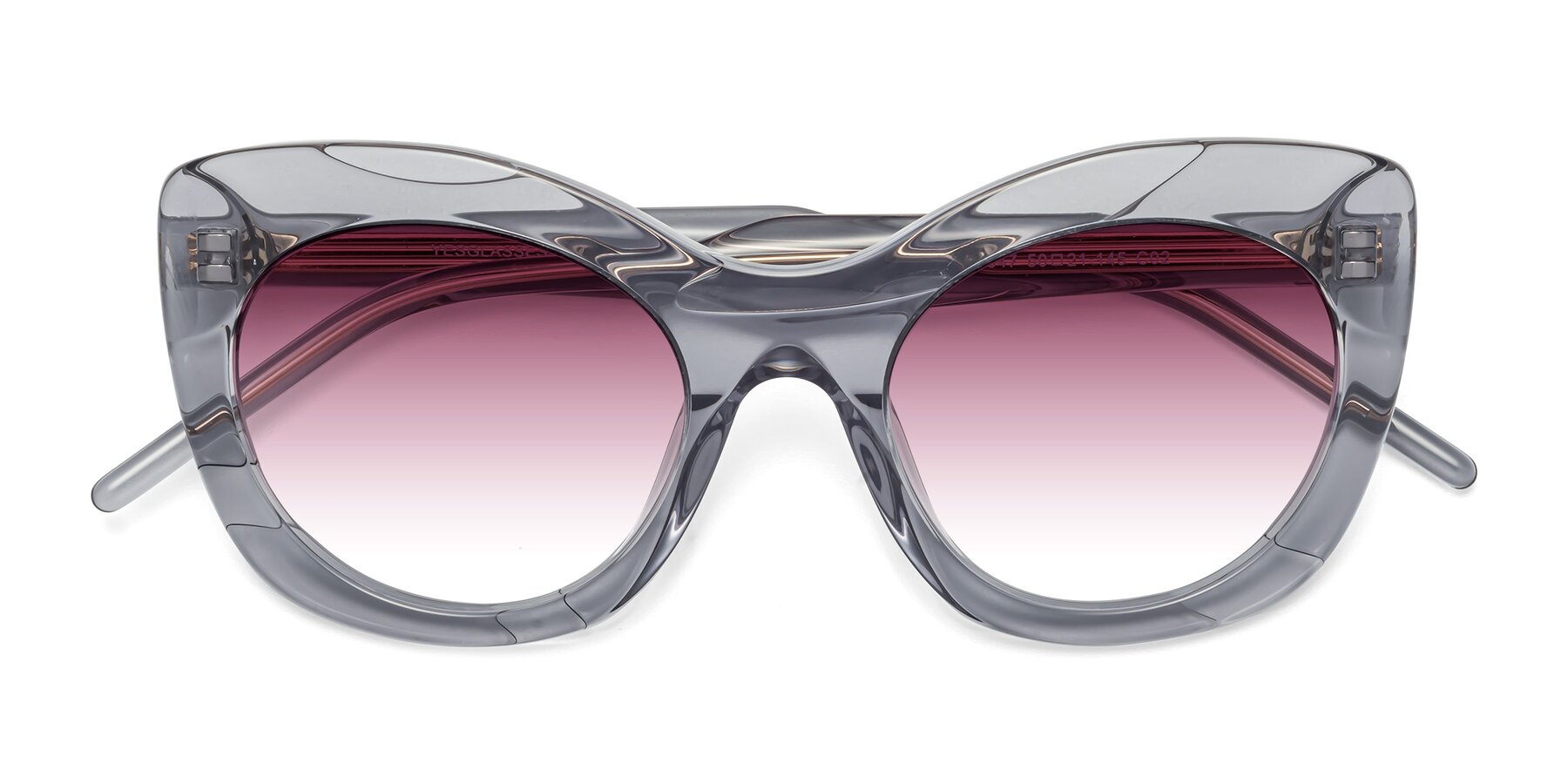 Folded Front of 1547 in Gray with Wine Gradient Lenses