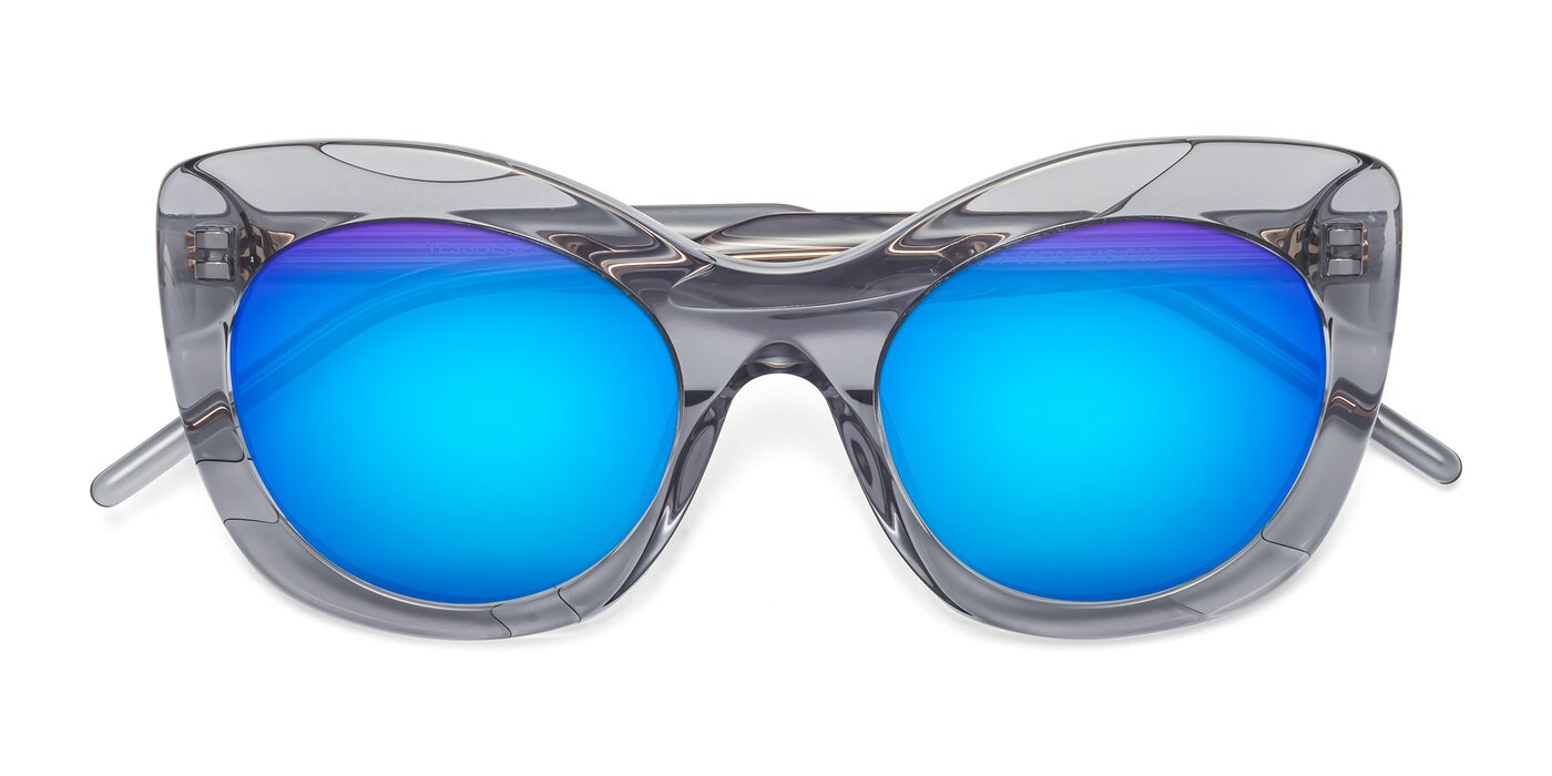 1547 - Gray Flash Mirrored Sunglasses