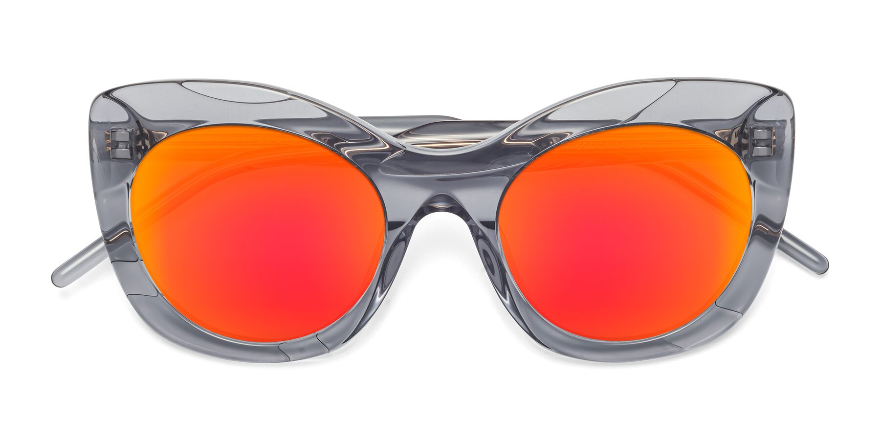 Folded Front of 1547 in Gray with Red Gold Mirrored Lenses