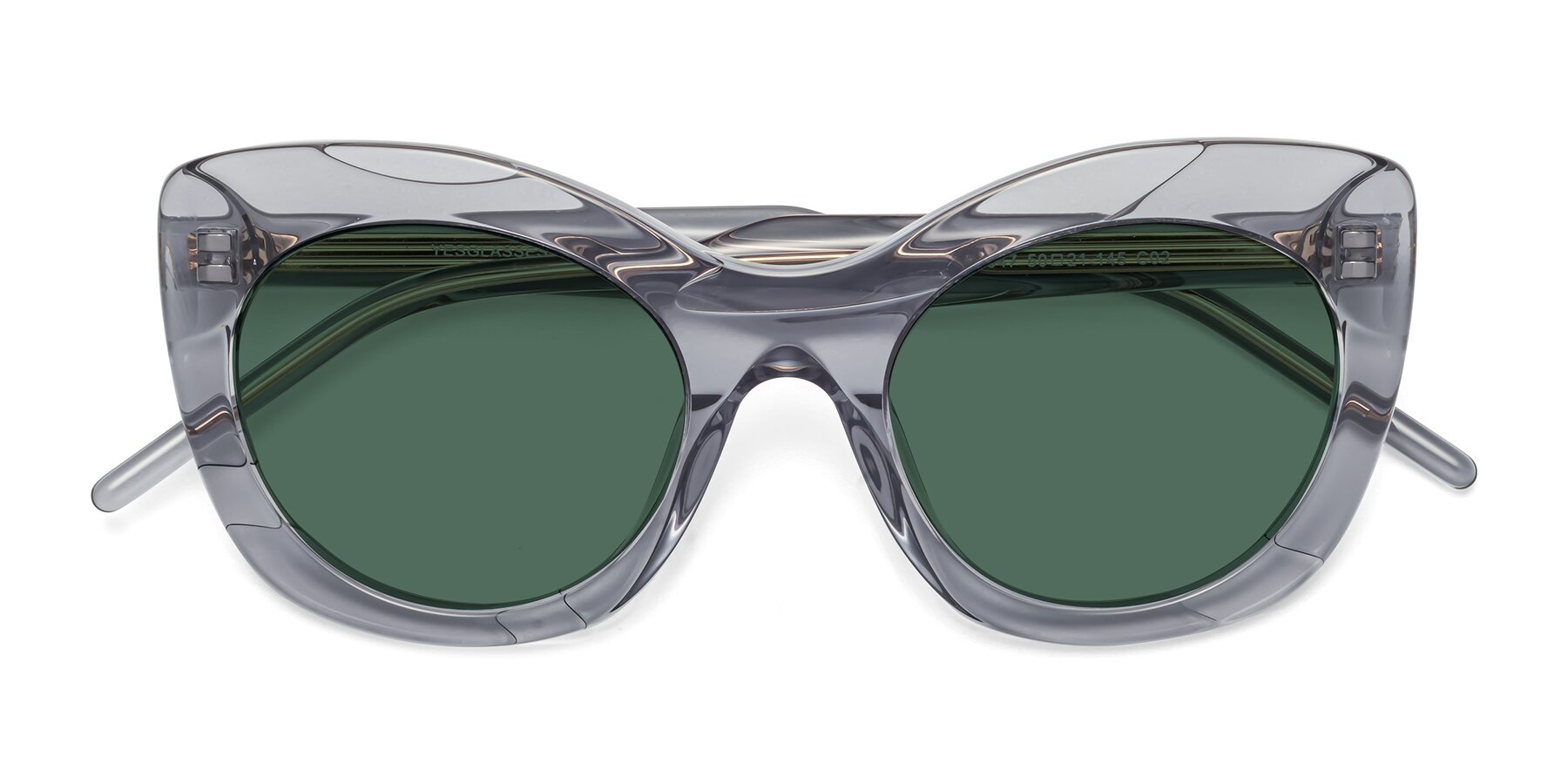 Folded Front of 1547 in Gray with Green Polarized Lenses