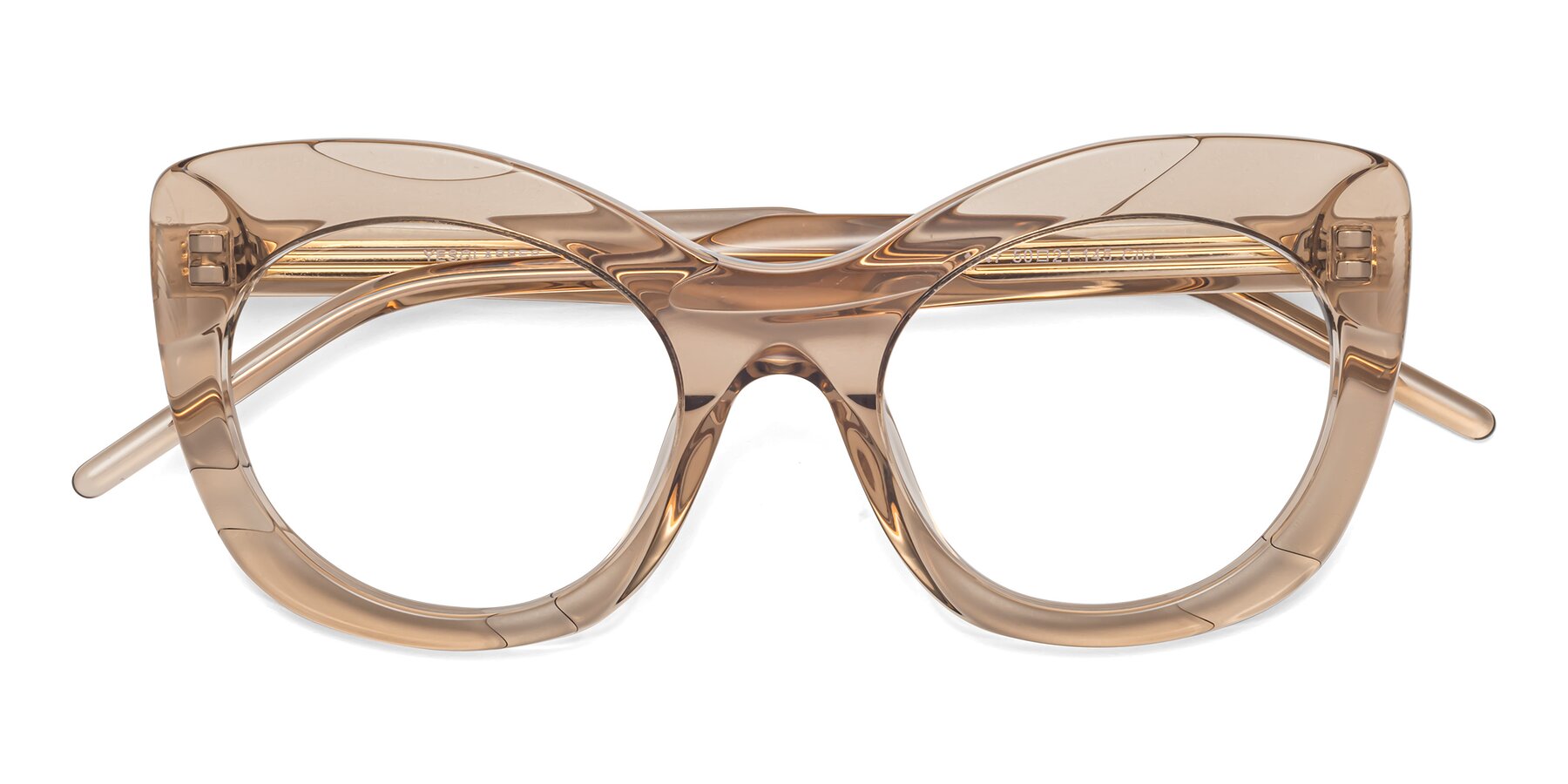 Folded Front of 1547 in Caramel with Clear Eyeglass Lenses