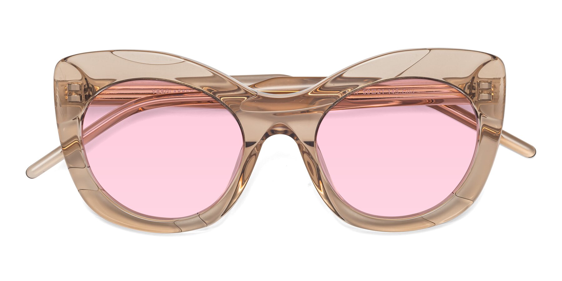 Folded Front of 1547 in Caramel with Light Pink Tinted Lenses