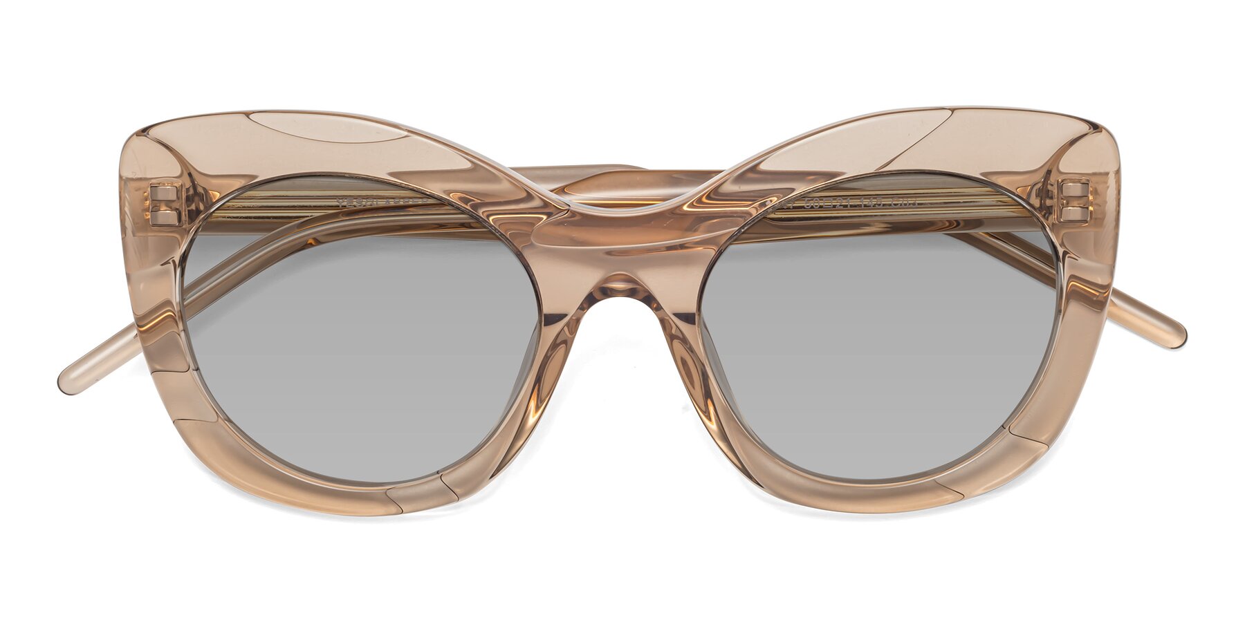 Folded Front of 1547 in Caramel with Light Gray Tinted Lenses