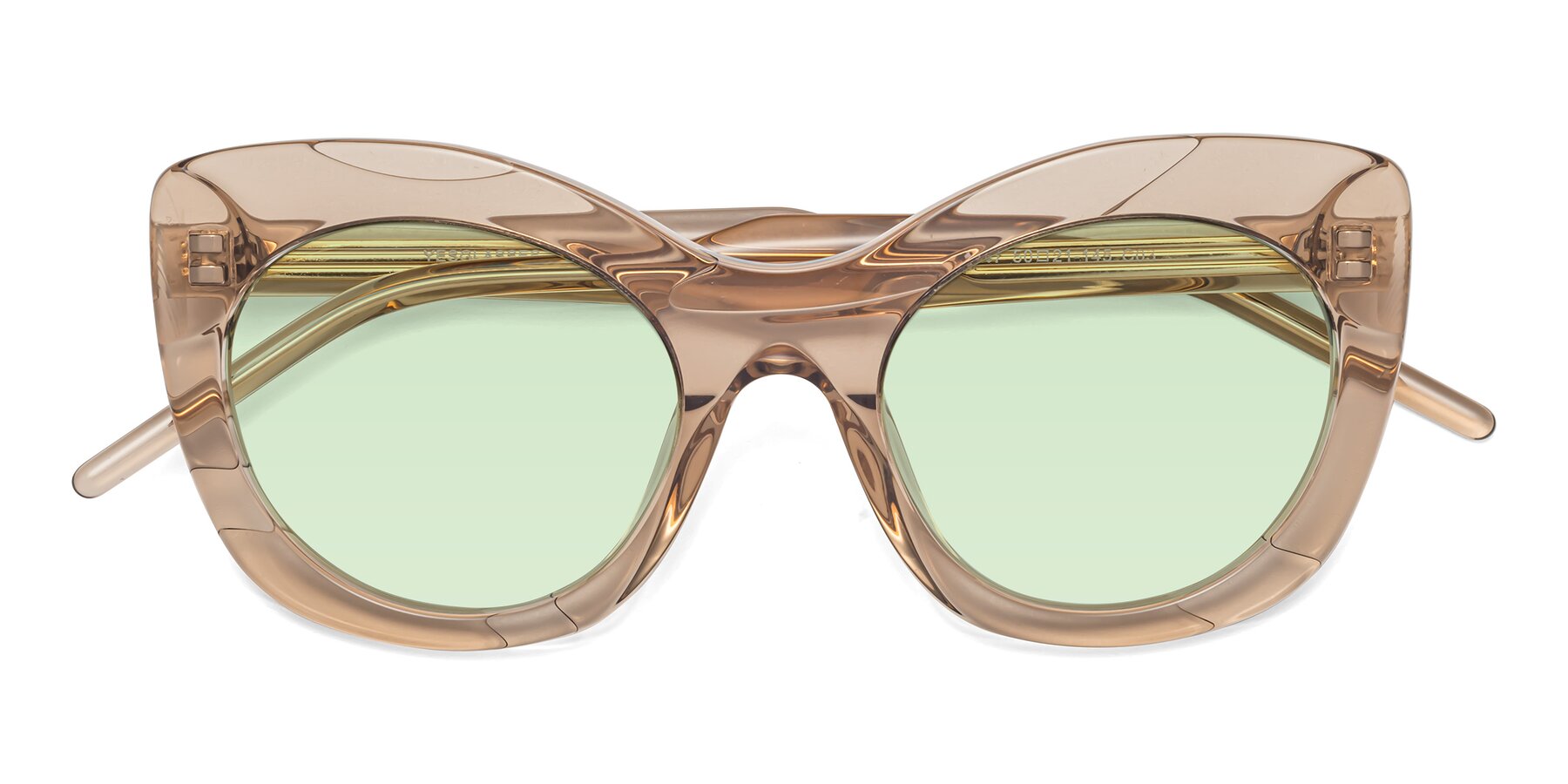 Folded Front of 1547 in Caramel with Light Green Tinted Lenses