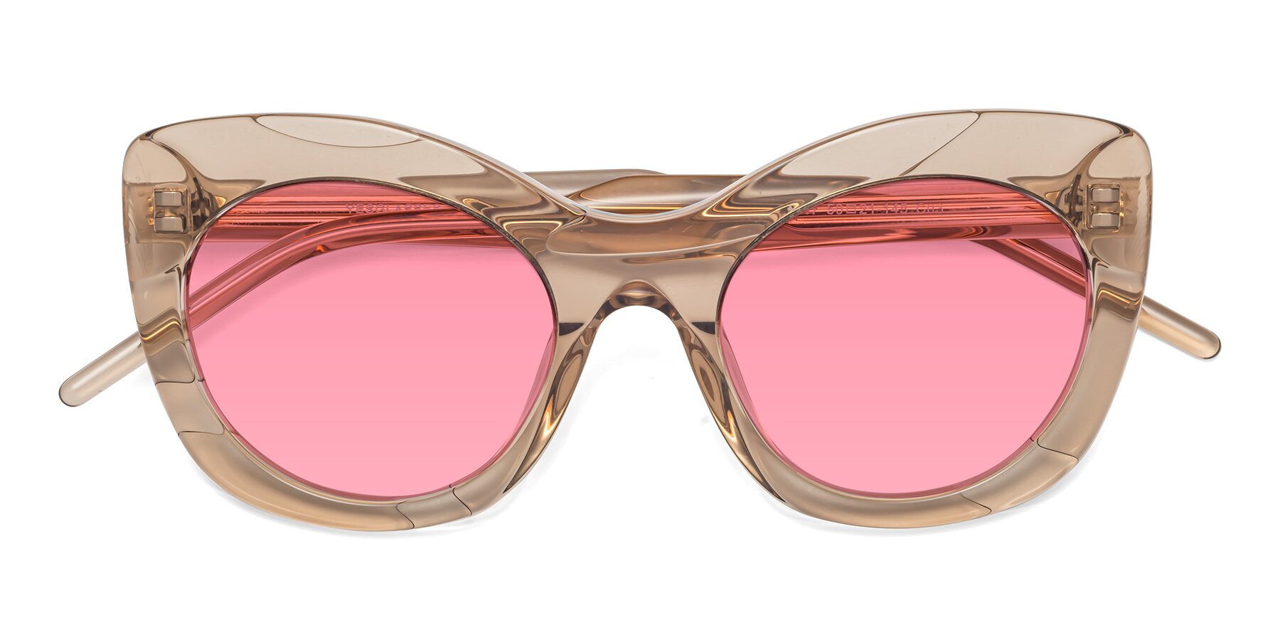 Folded Front of 1547 in Caramel with Pink Tinted Lenses