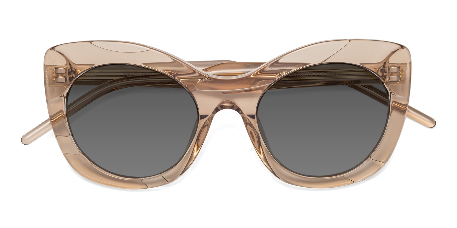 Folded Front of 1547 in Caramel with Medium Gray Tinted Lenses
