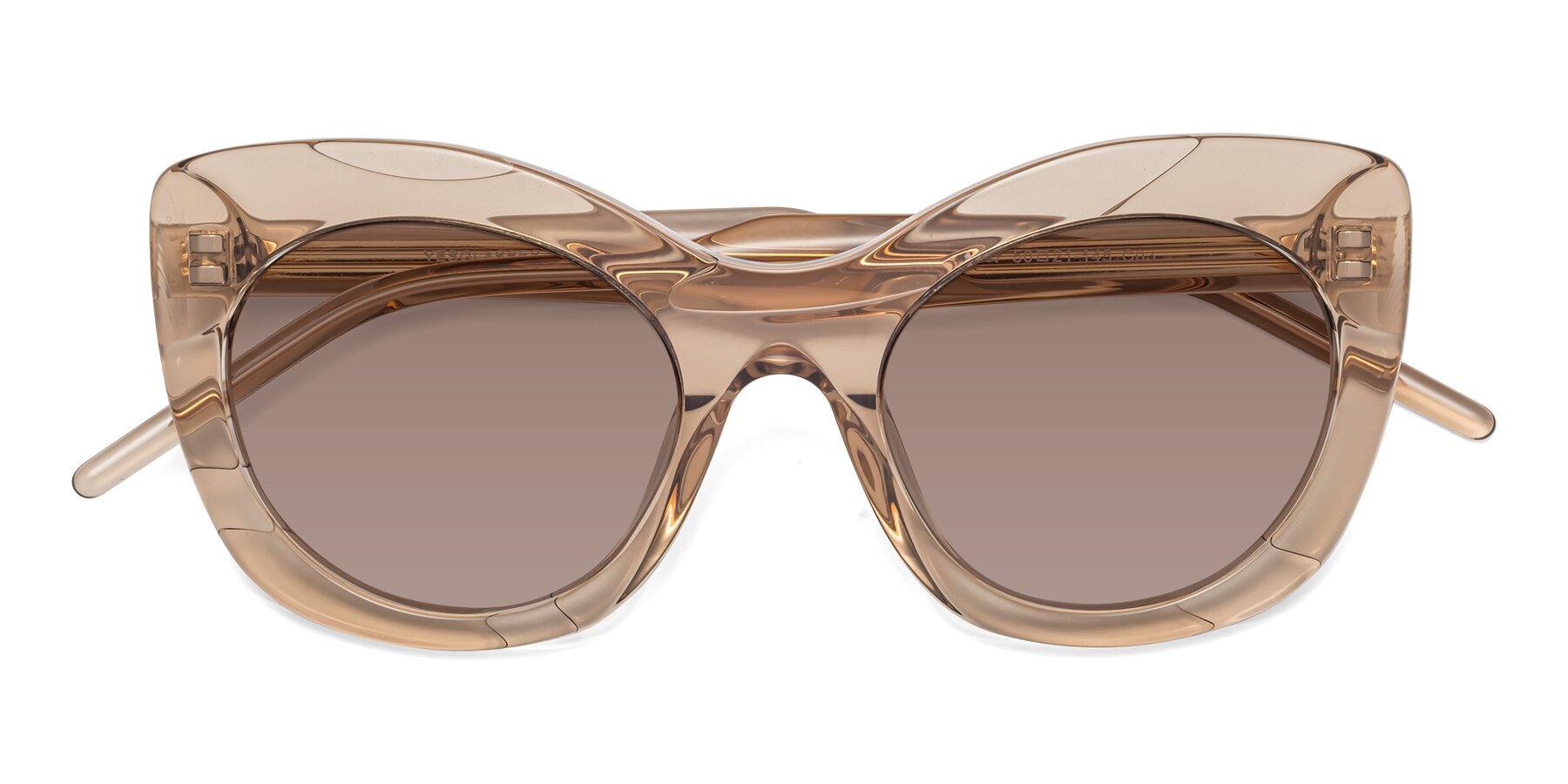 Folded Front of 1547 in Caramel with Medium Brown Tinted Lenses