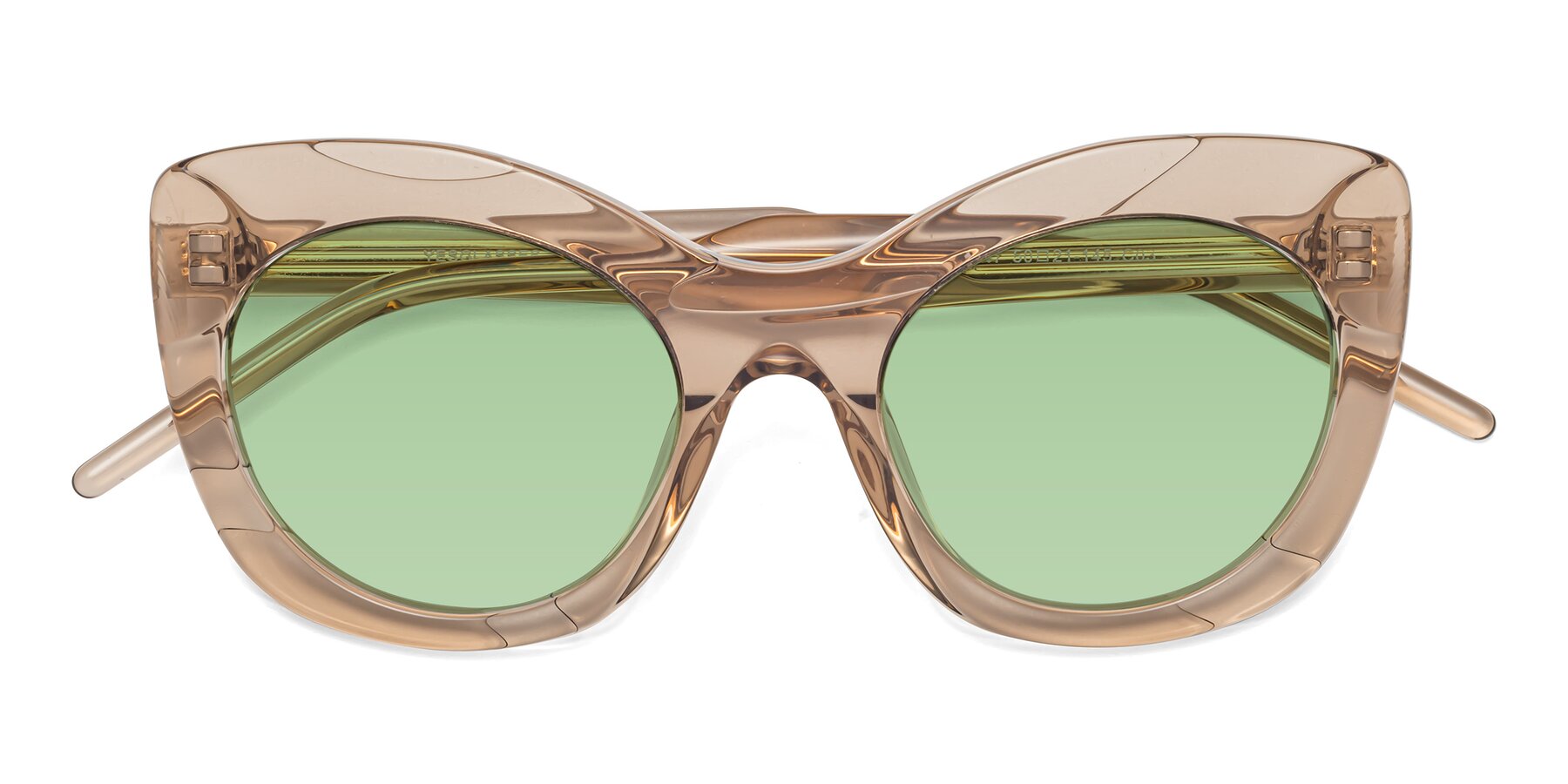 Folded Front of 1547 in Caramel with Medium Green Tinted Lenses