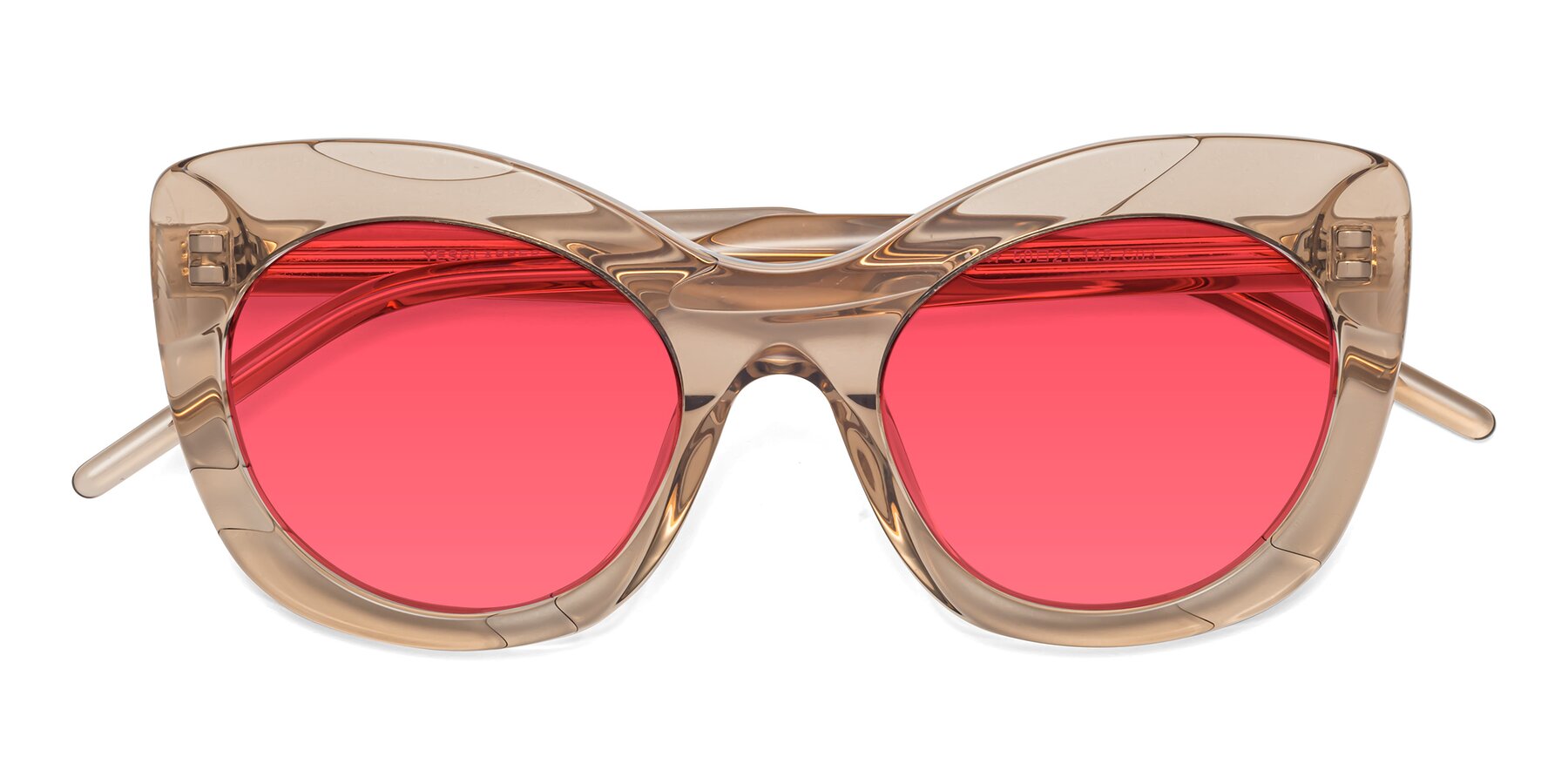 Folded Front of 1547 in Caramel with Red Tinted Lenses
