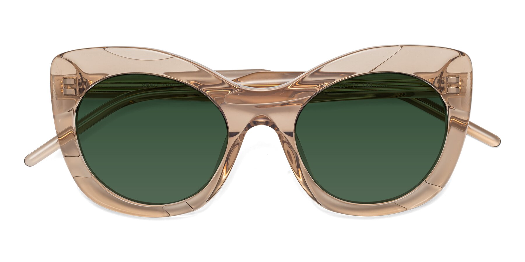 Folded Front of 1547 in Caramel with Green Tinted Lenses